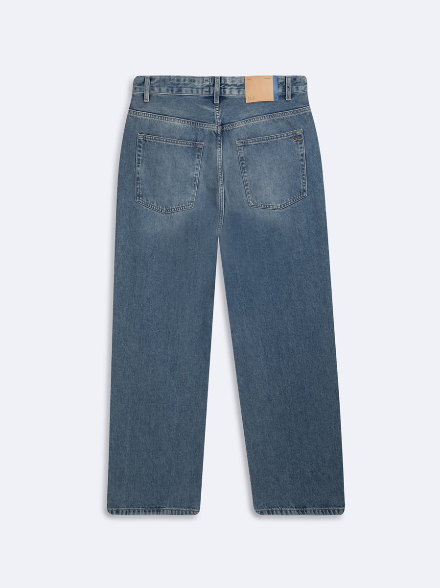 Julıus Geniş Paça Orta Bel Mid Indigo Jean Pantolon
