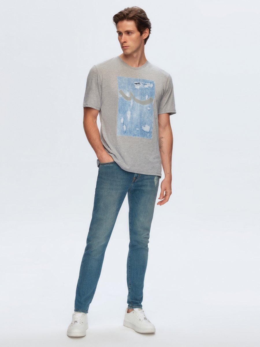 Dıego X Y Dar Paça Orta Bel Mavi Jean Pantolon