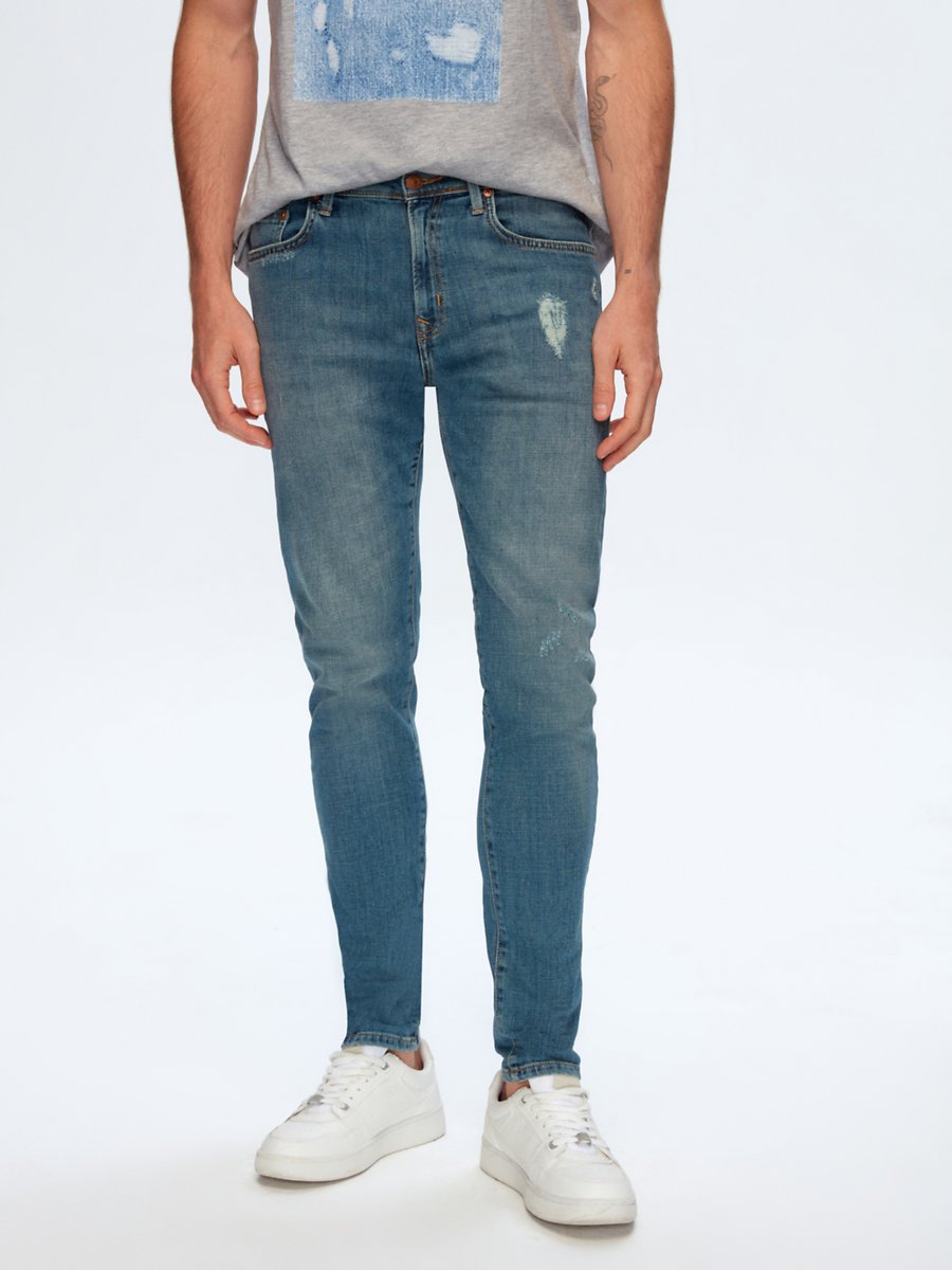 y❤︎ Dıego X Y Dar Paça Orta Bel Mavi Jean Pantolon