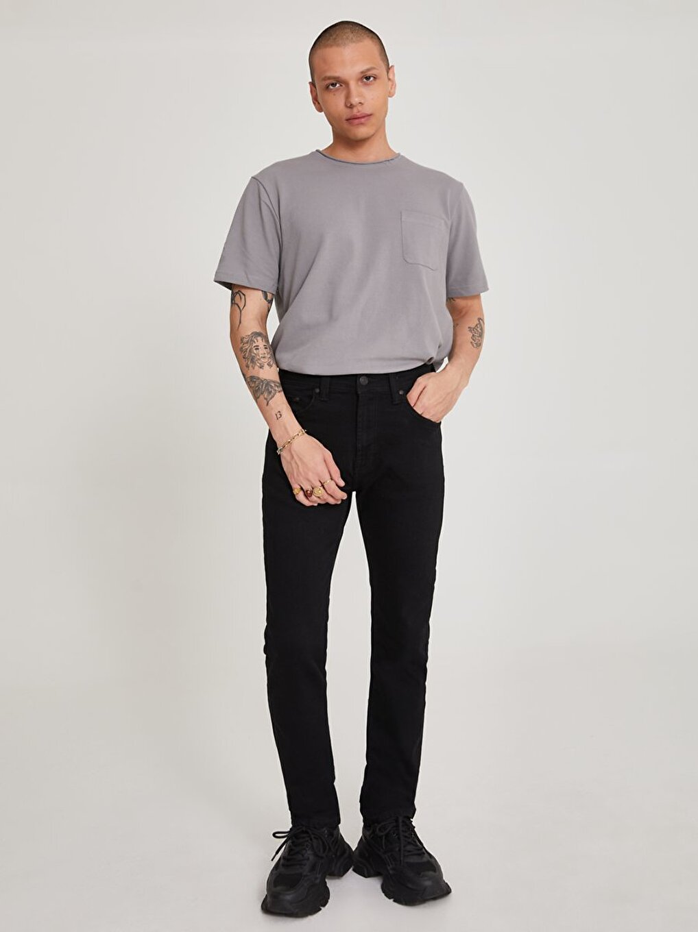 Hollywood Y Straight Leg Black Trousers