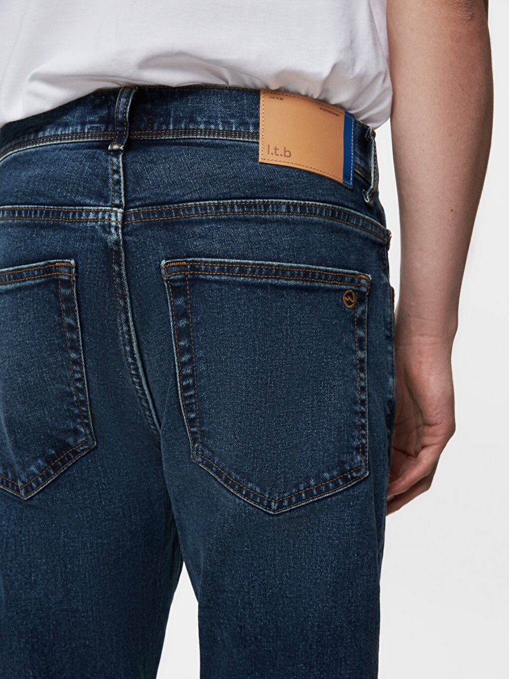 Sawyer P Dar Paça Orta Bel Mavi Jean Pantolon