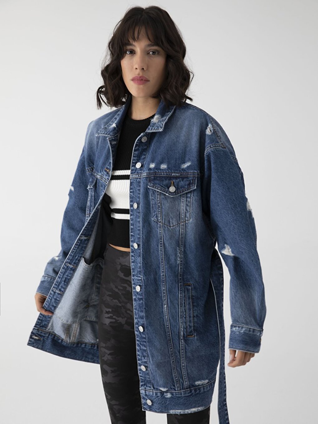 Louısa Oversize Jean Koyu Mavi Ceket