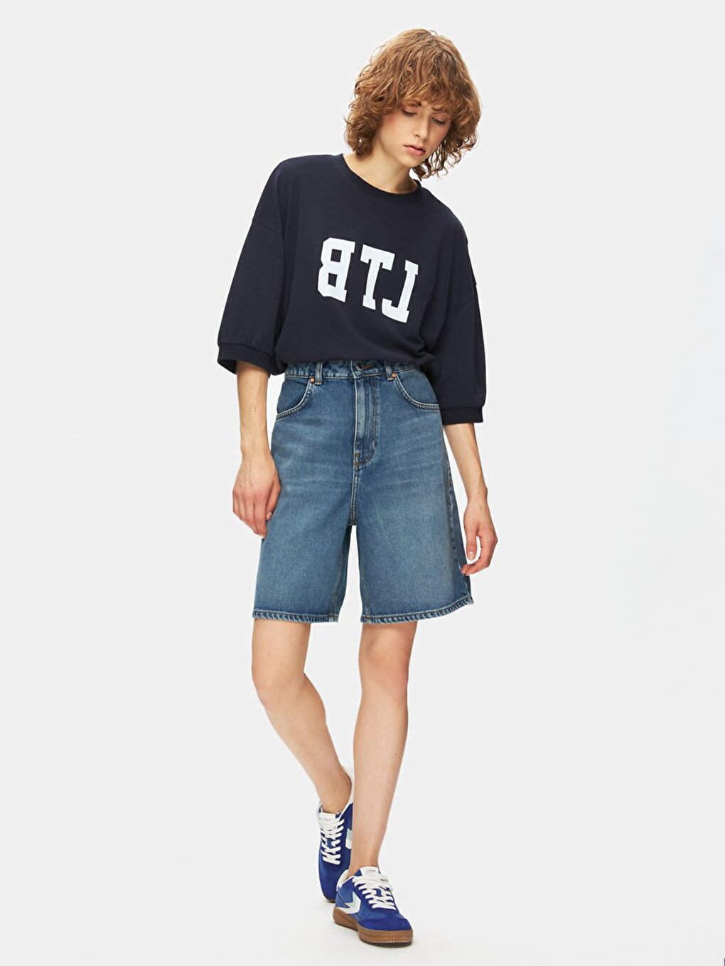Lores X Coupe Décontractée Bleu Moyen Shorts