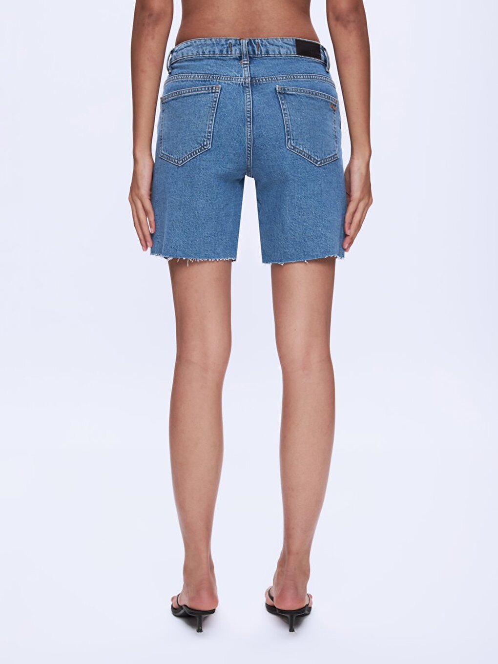 Marıelle Coupe Décontractée Bleu Moyen Shorts