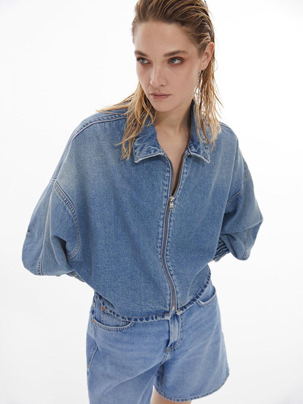 Mencıa Bleu Moyen Veste