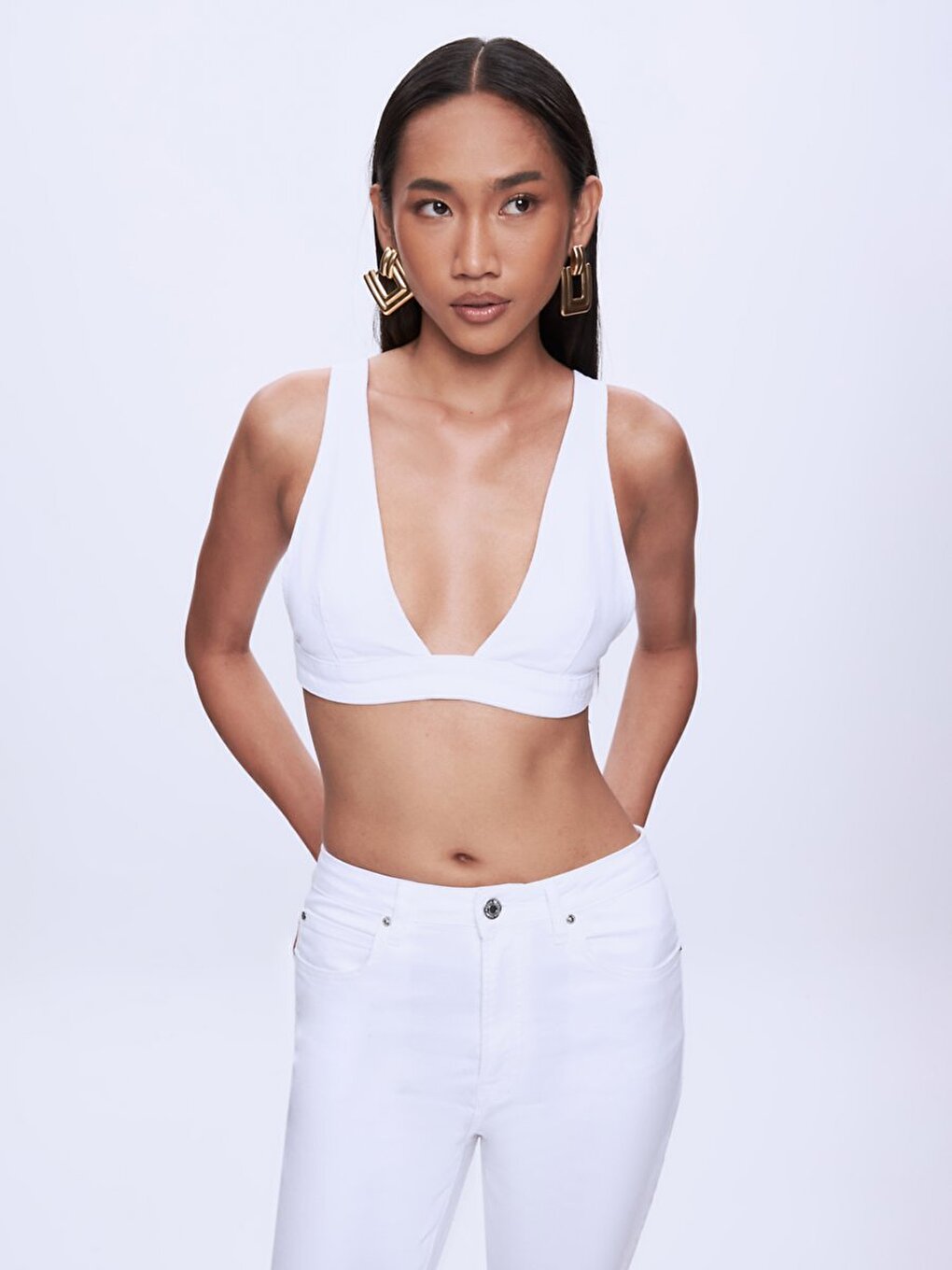 Estelle V-hals Wit Strapless