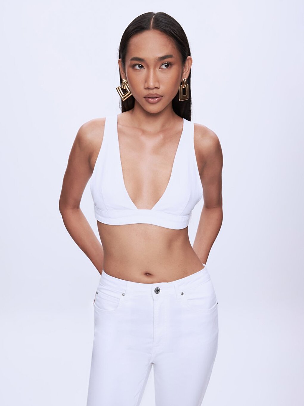 Estelle V-hals Wit Strapless