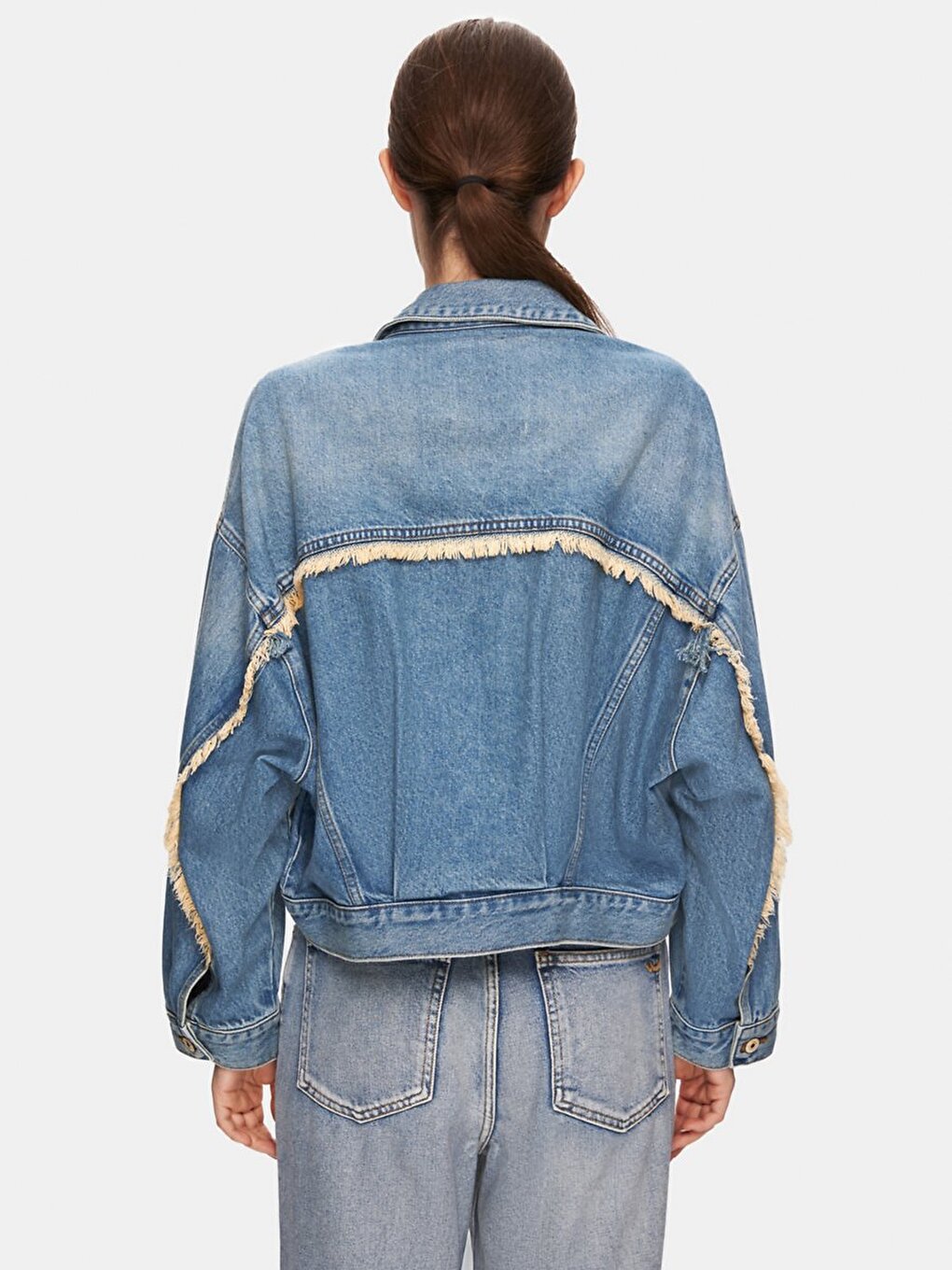 Cellına Oversize Jean Mavi Ceket