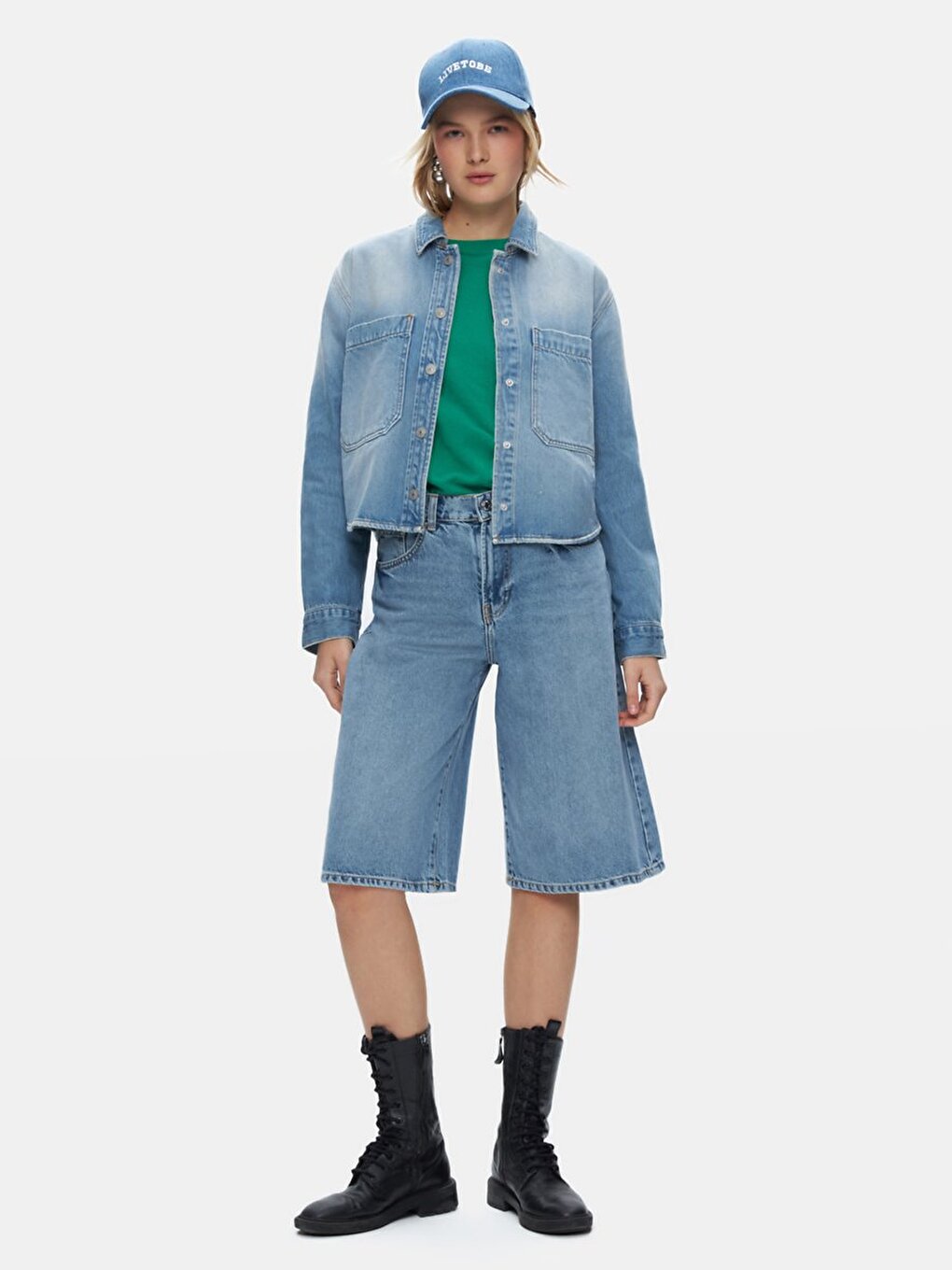 Peta Manches Longues Bleu Moyen Chemise