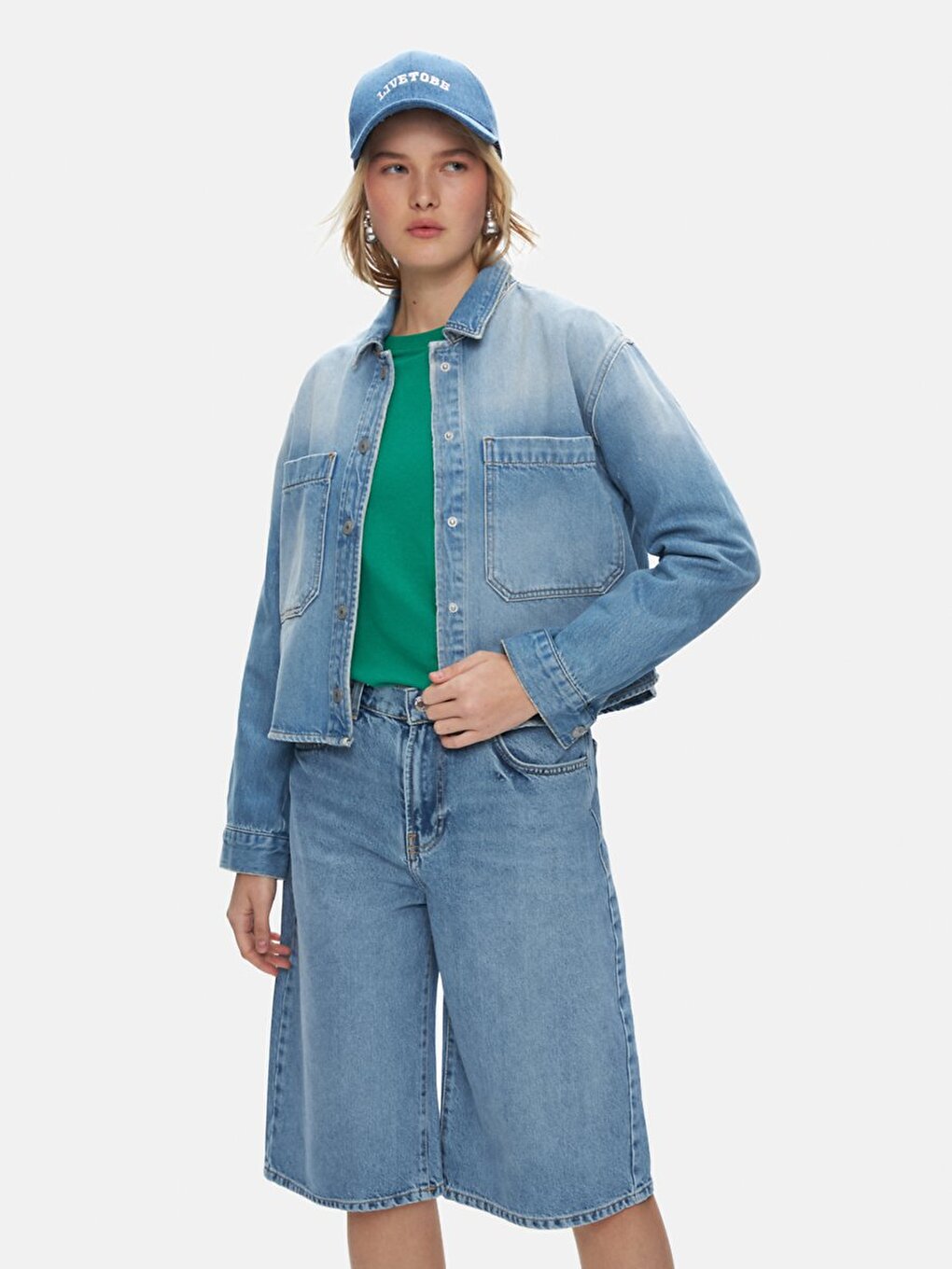 Peta Manches Longues Bleu Moyen Chemise