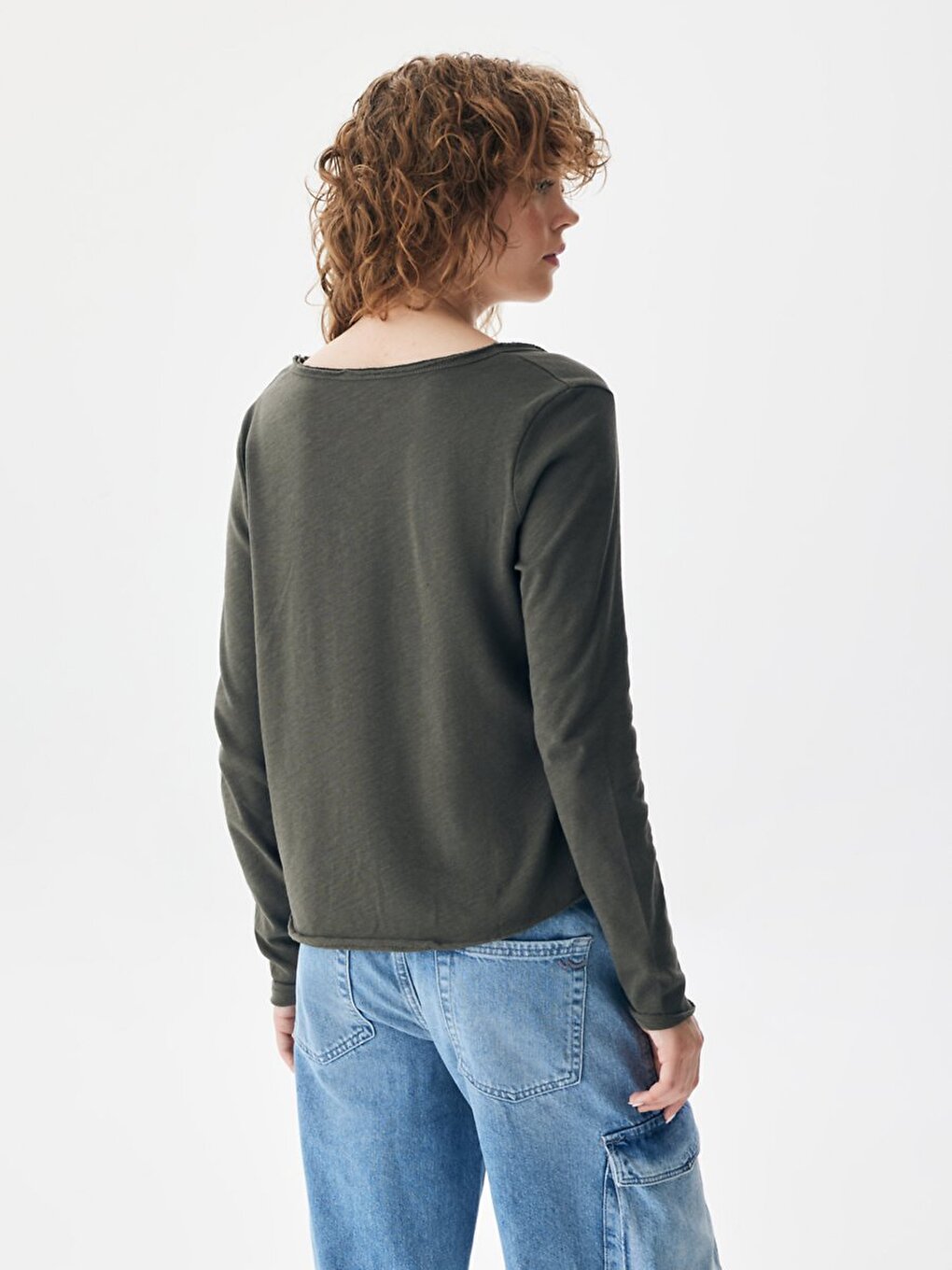 V-hals Groen Sweatshırt