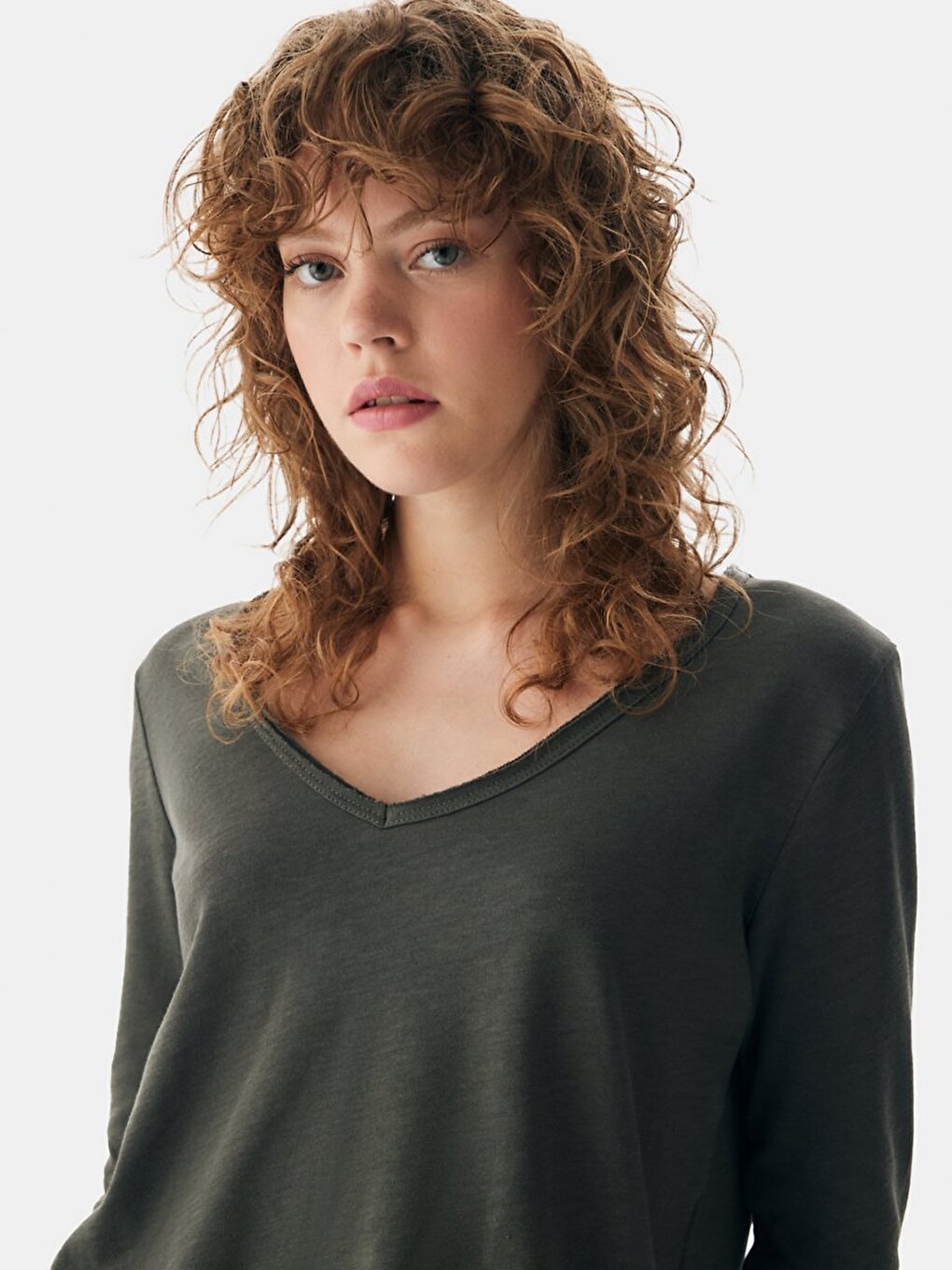 V-hals Groen Sweatshırt
