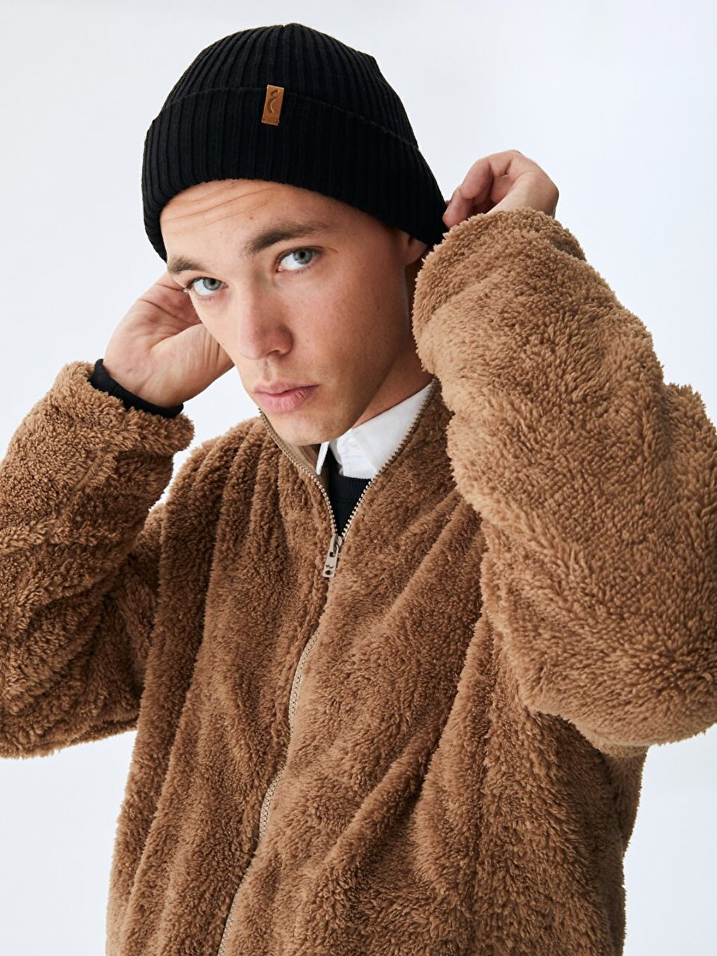 Long Sleeves Brown Sweatshırt