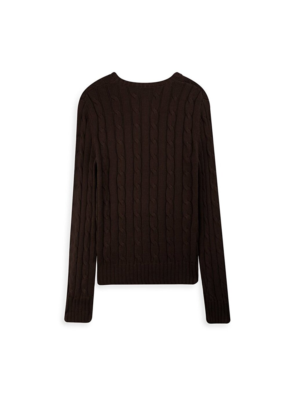 Long Sleeves V-neck Brown Pullover