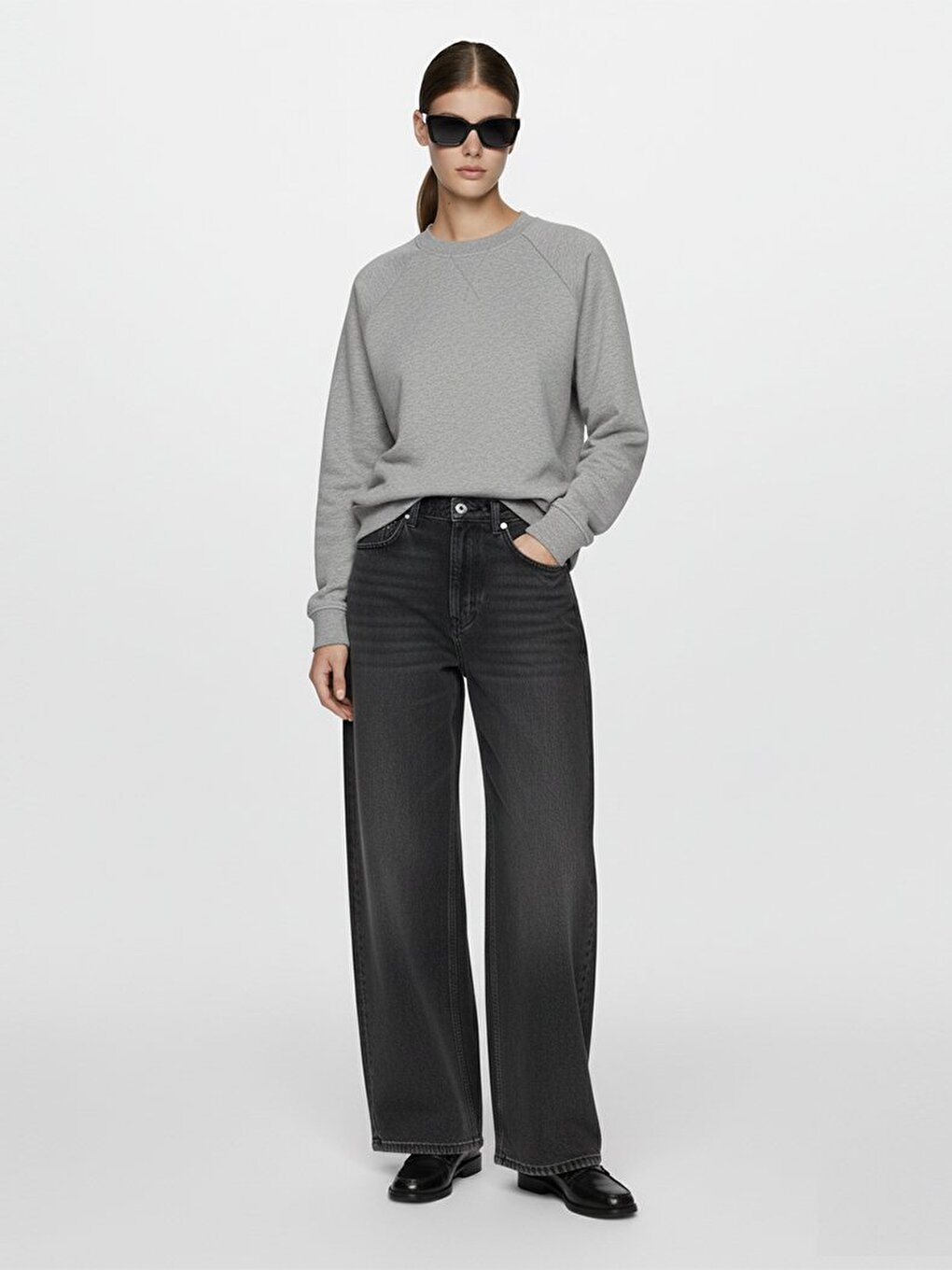 Manches Longues Grıs Sweat-shırt