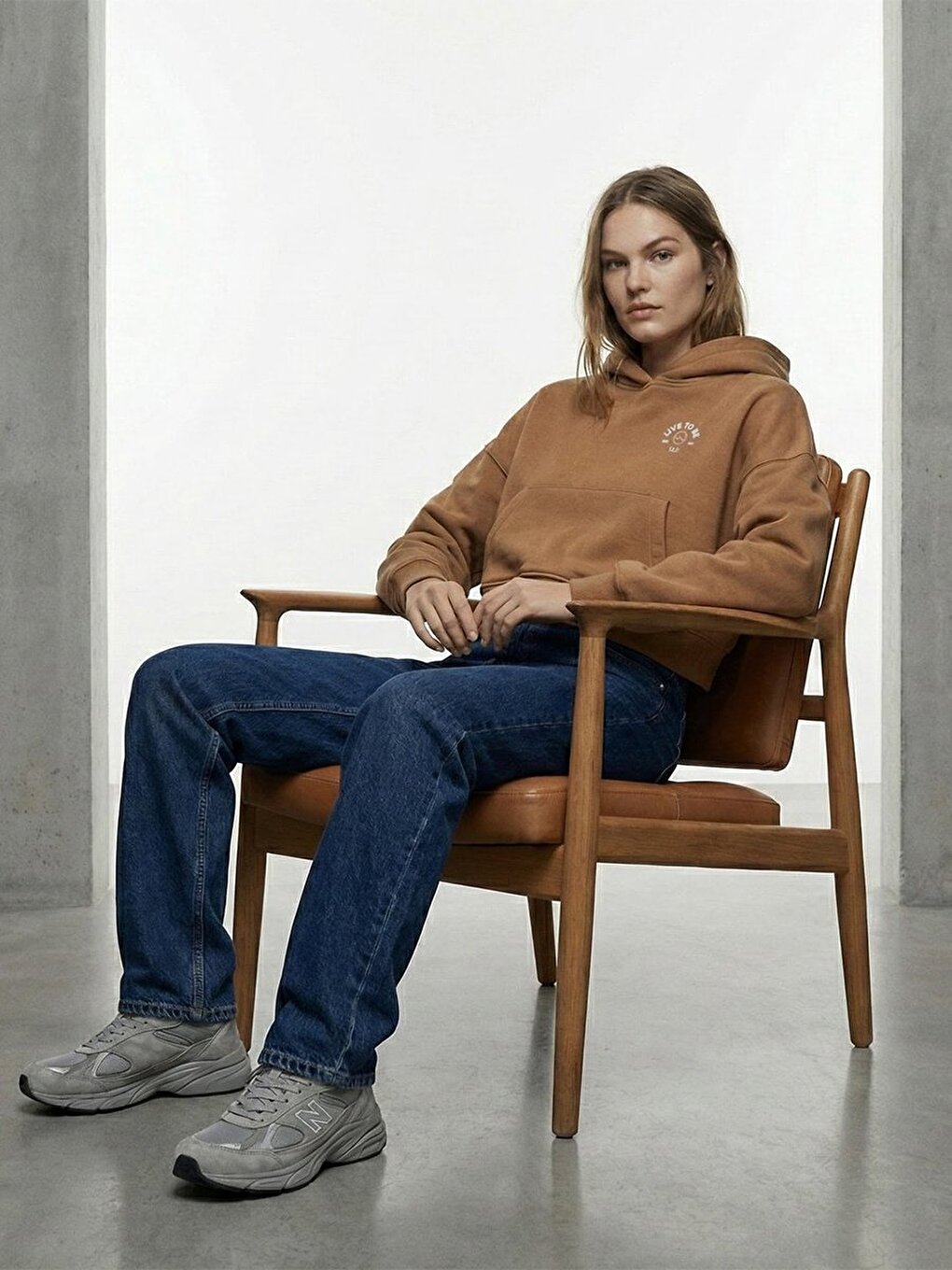 Long Sleeves Brown Sweatshırt