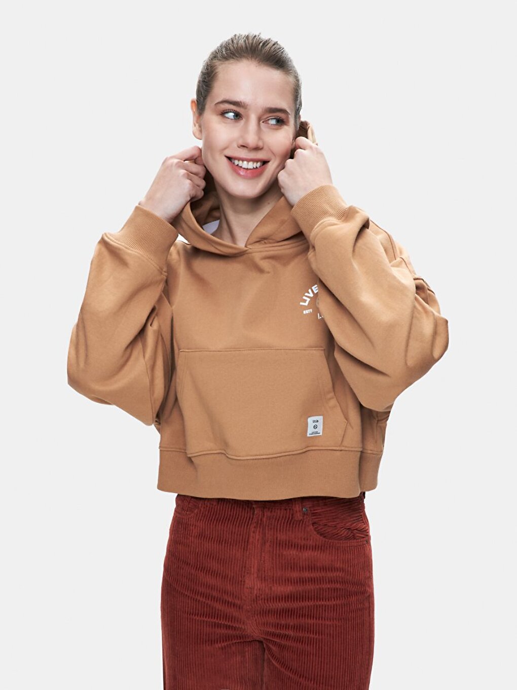 Long Sleeves Brown Sweatshırt