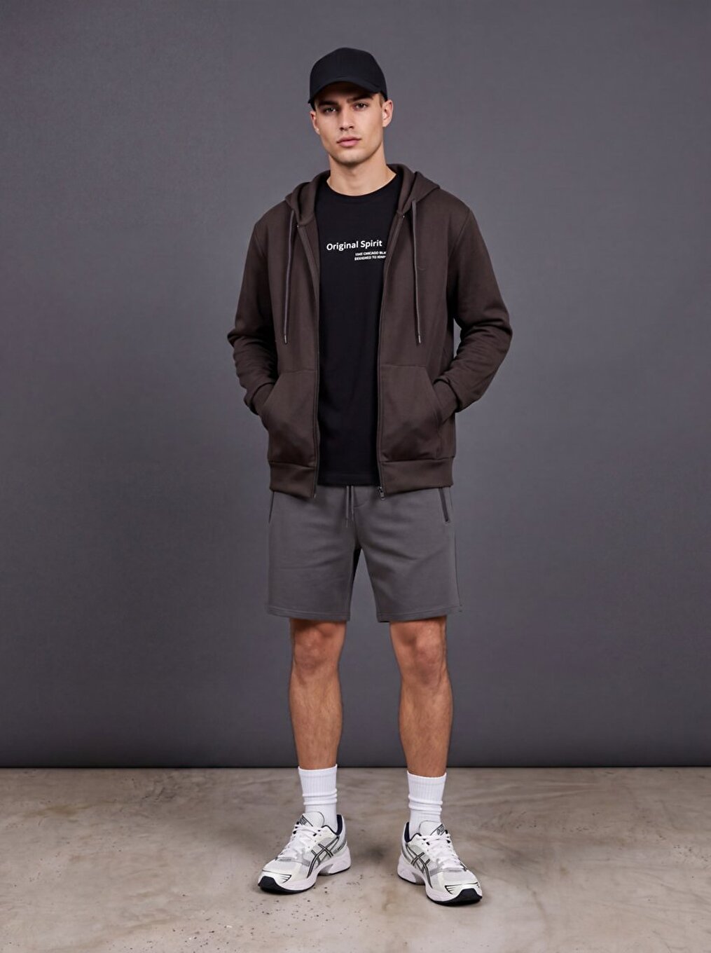 À Capuche Anthracıte Sweat-shırt