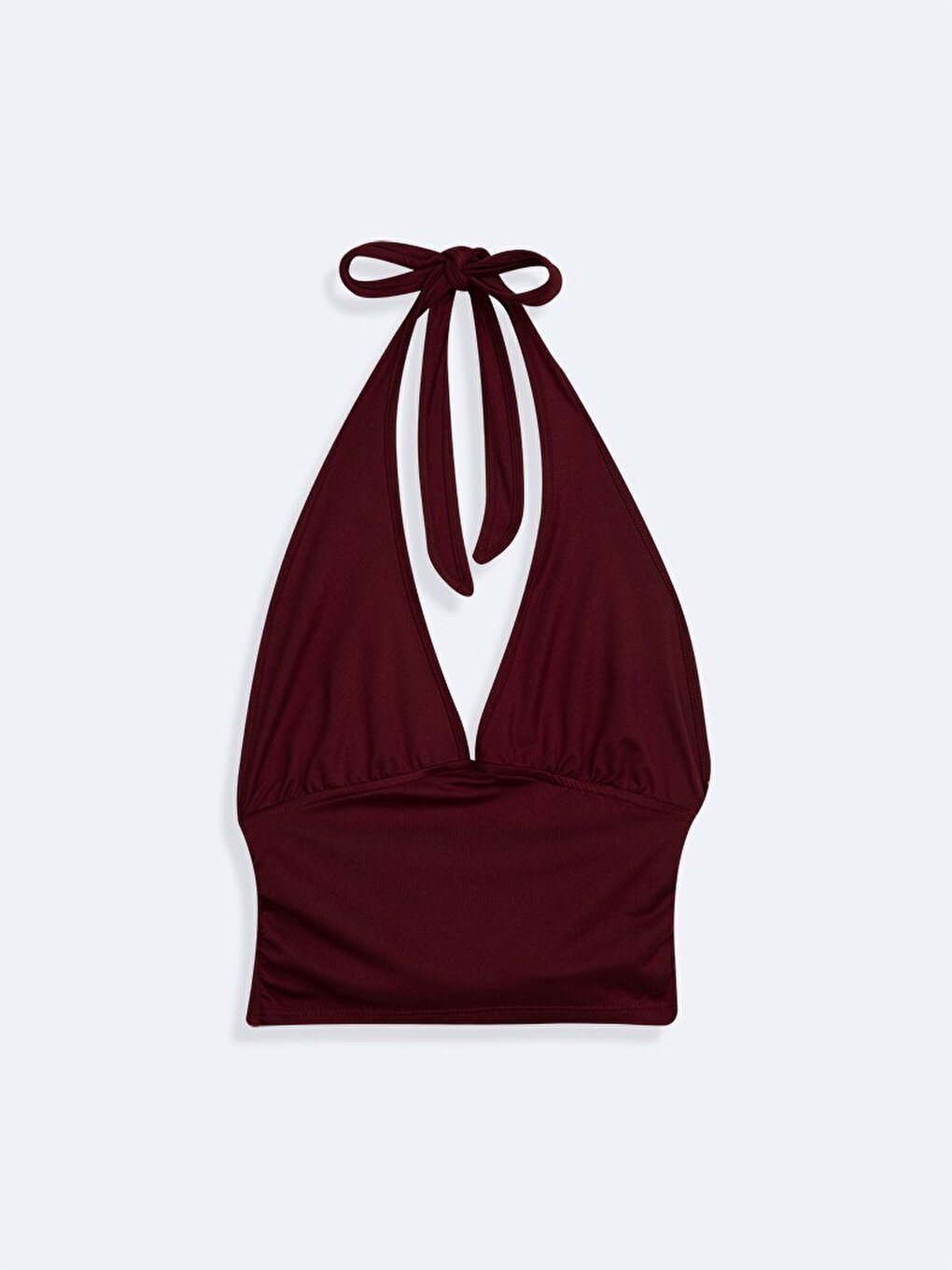 Halter Yaka Bağlamalı Crop Kırmızı Atlet