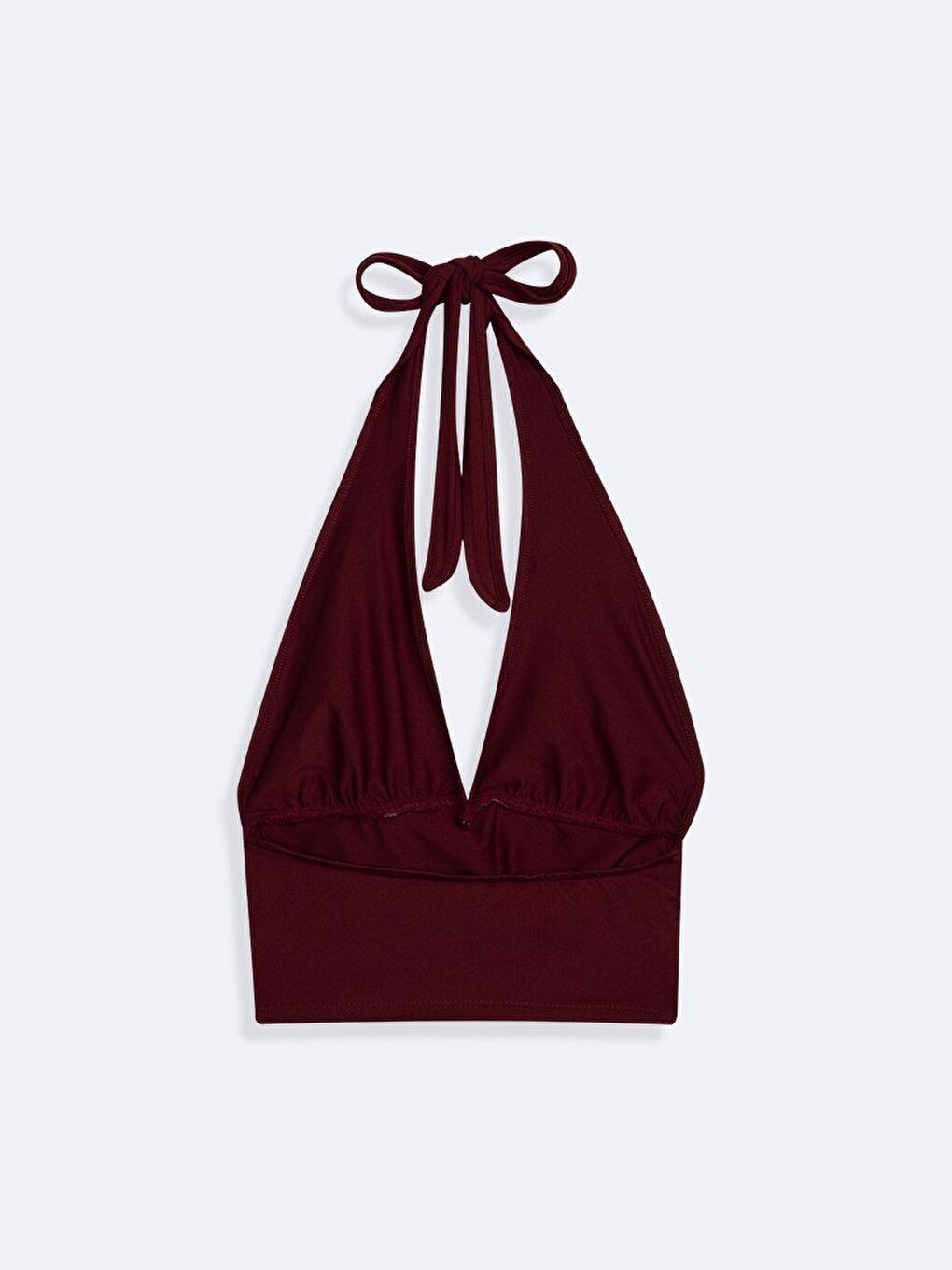 Halter Yaka Bağlamalı Crop Kırmızı Atlet