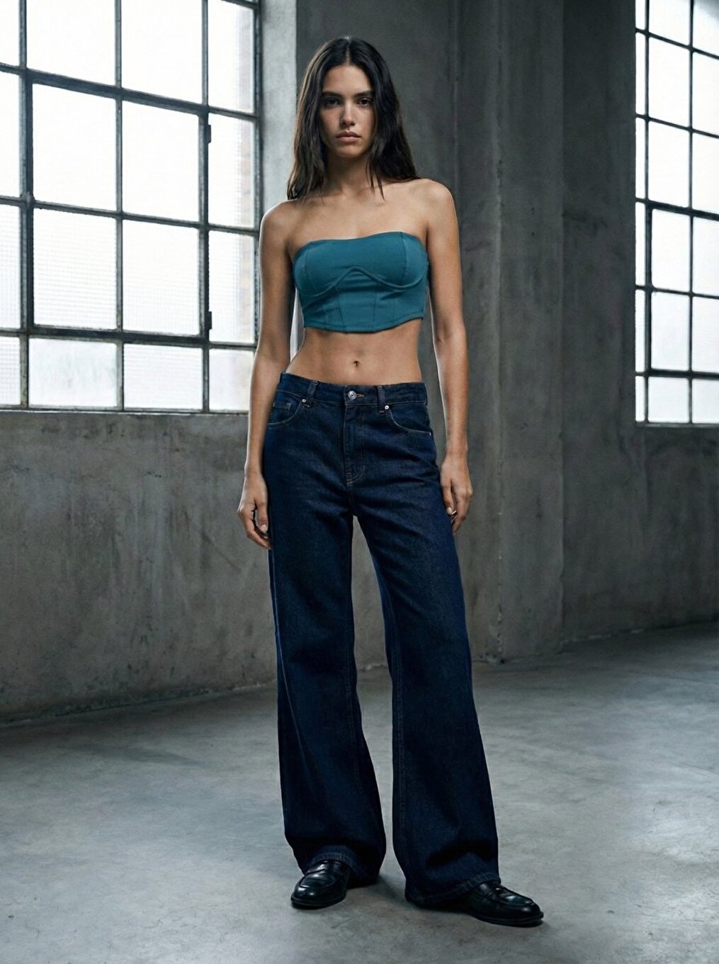 Kolsuz Straplez Basic Crop Kahve Rengi Atlet